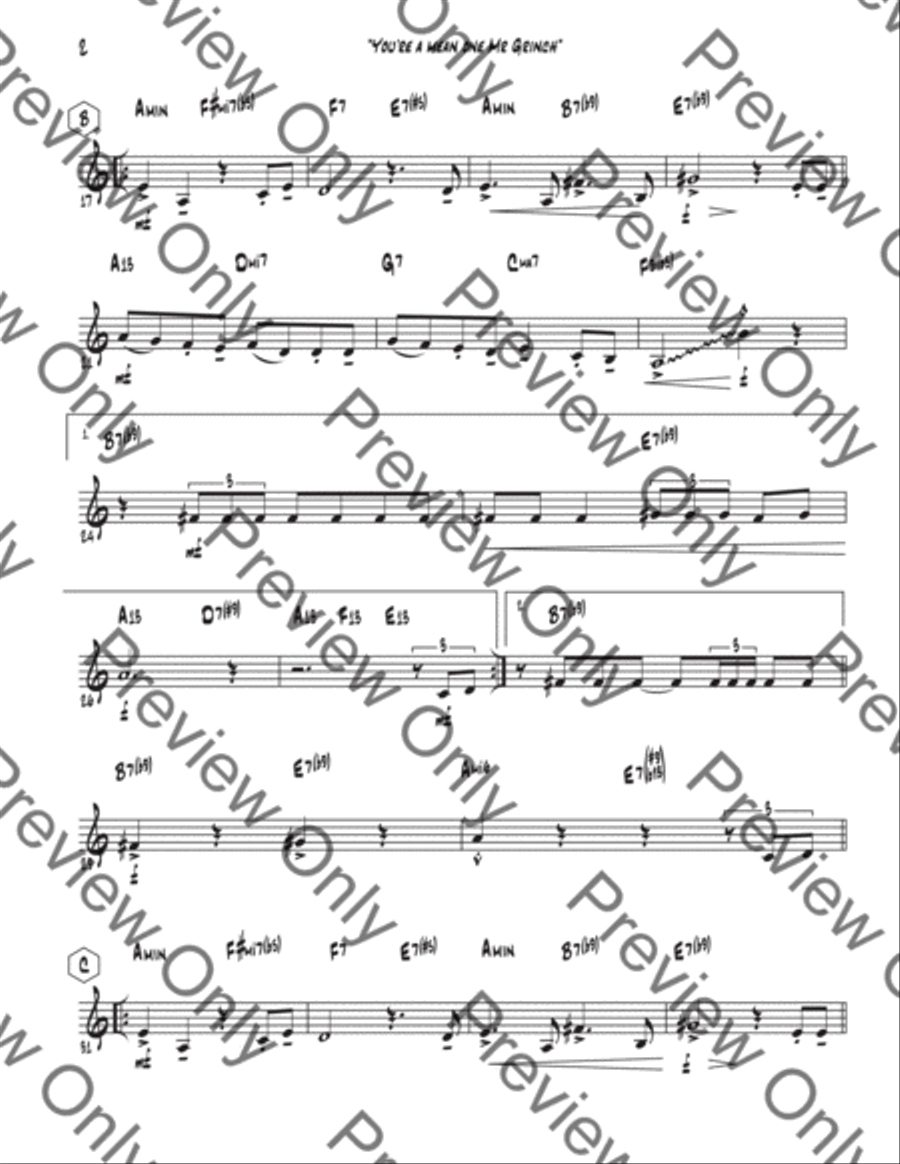 You're A Mean One, Mr. Grinch B-Flat Trumpet scores gallery preview page 3