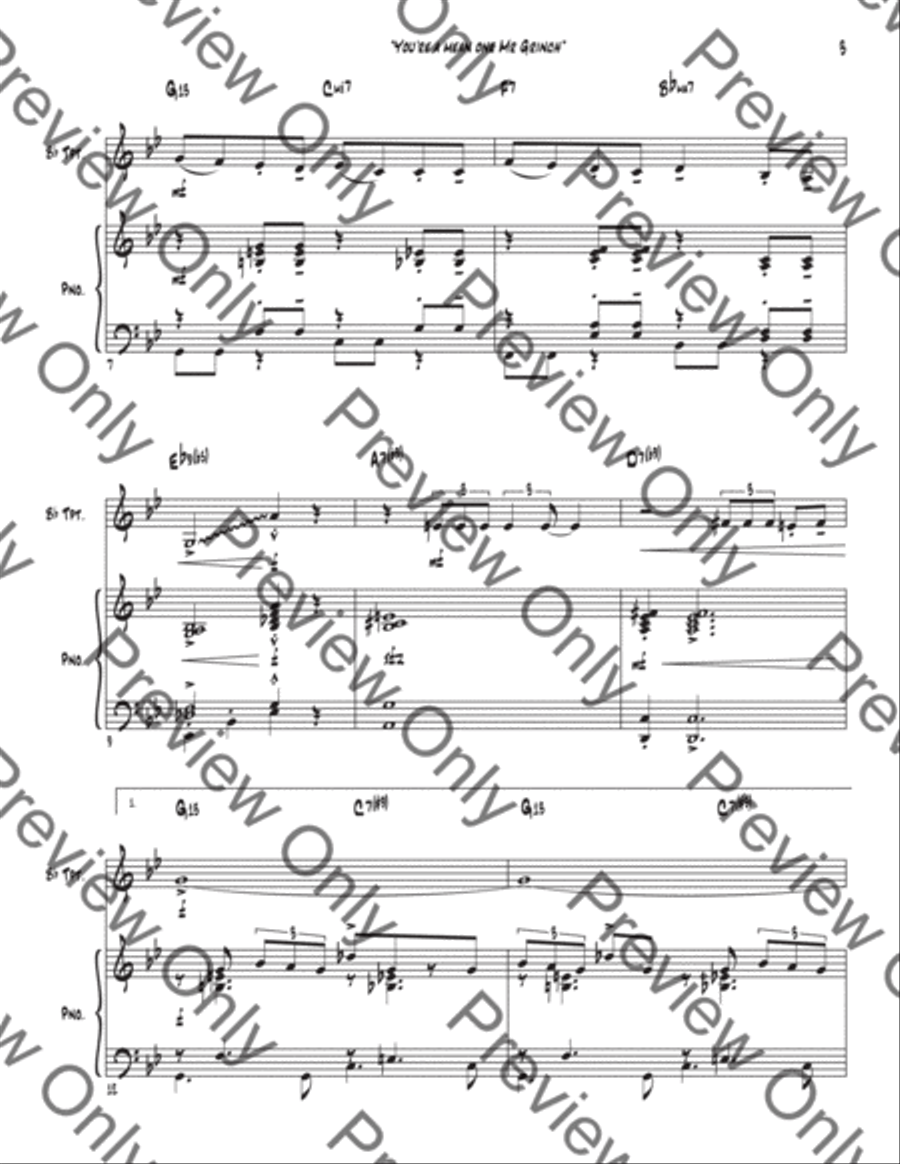 You're A Mean One, Mr. Grinch B-Flat Trumpet scores gallery preview page 5