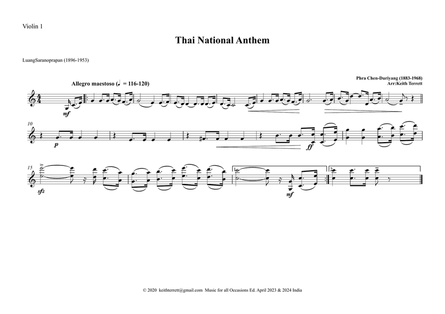 Thai National Anthem for String Orchestra (World National Anthem Series) String Orchestra scores gallery preview page 5