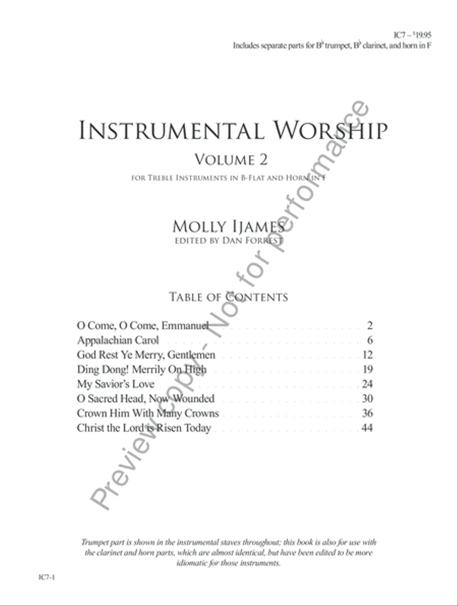 Instrumental Worship Volume 2 - Treble Bb/F B-Flat Instrument scores gallery preview page 3