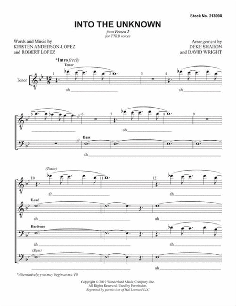 Into the Unknown Into the Unknown TTBB scores gallery preview page 3