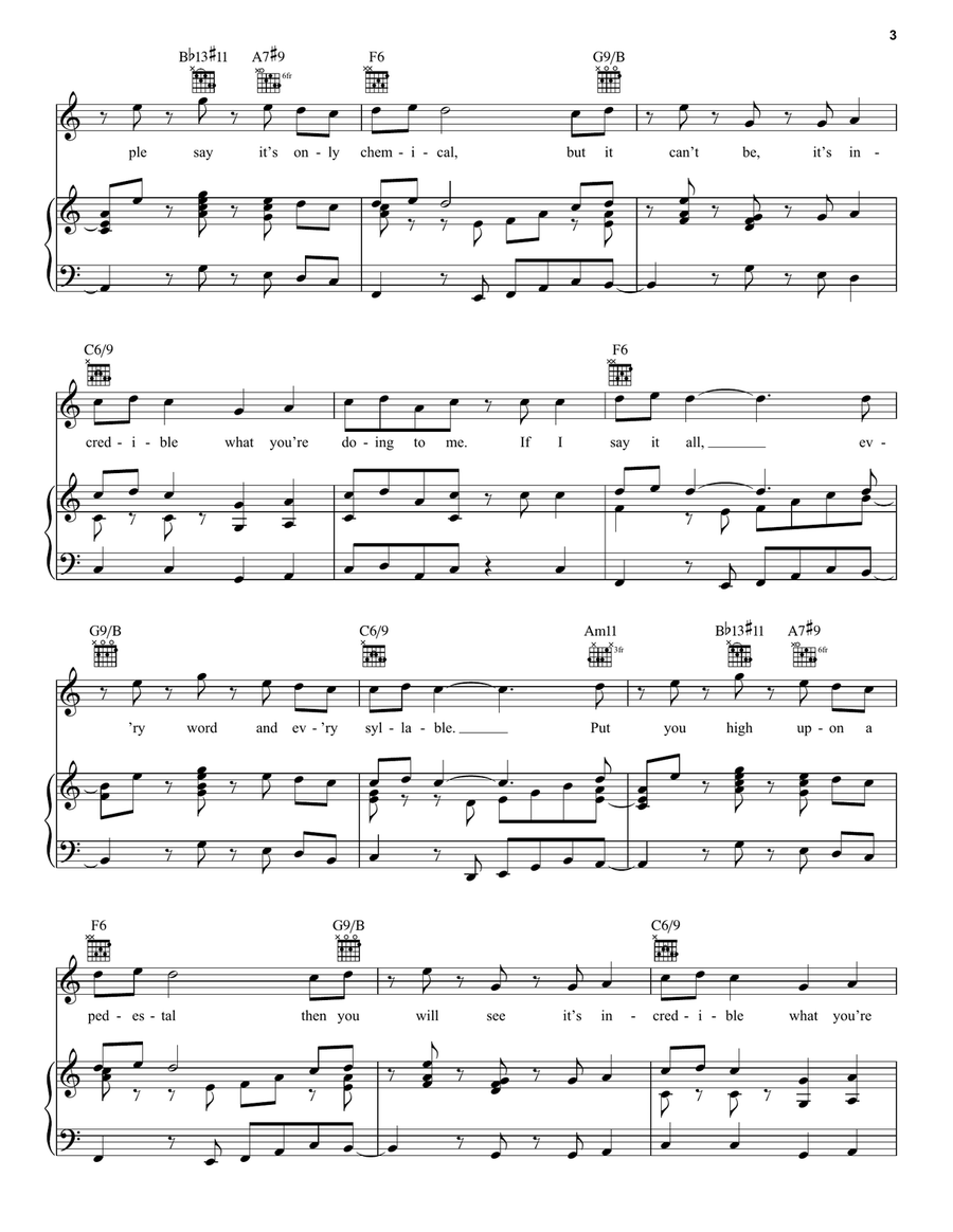 Incredible Incredible Piano, Vocal, Guitar scores gallery preview page 3