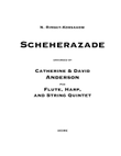 Scheherazade arranged for flute, harp and string quintet, full score