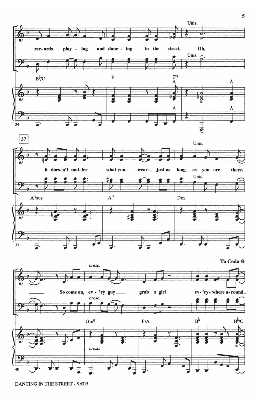 Dancing In The Street (arr. Mac Huff) 4-Part scores gallery preview page 4
