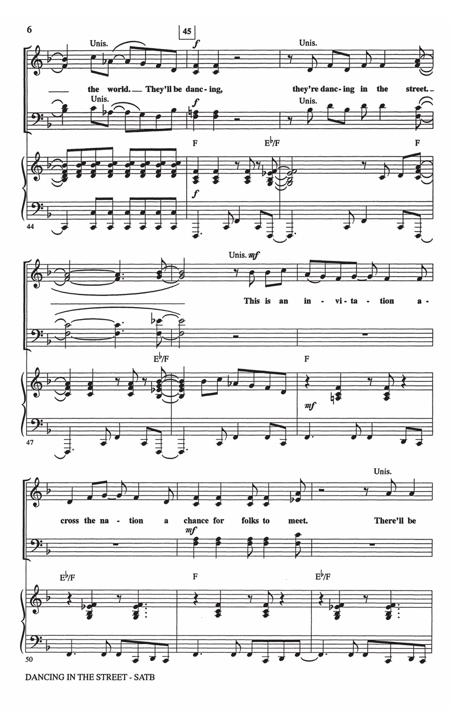 Dancing In The Street (arr. Mac Huff) 4-Part scores gallery preview page 5