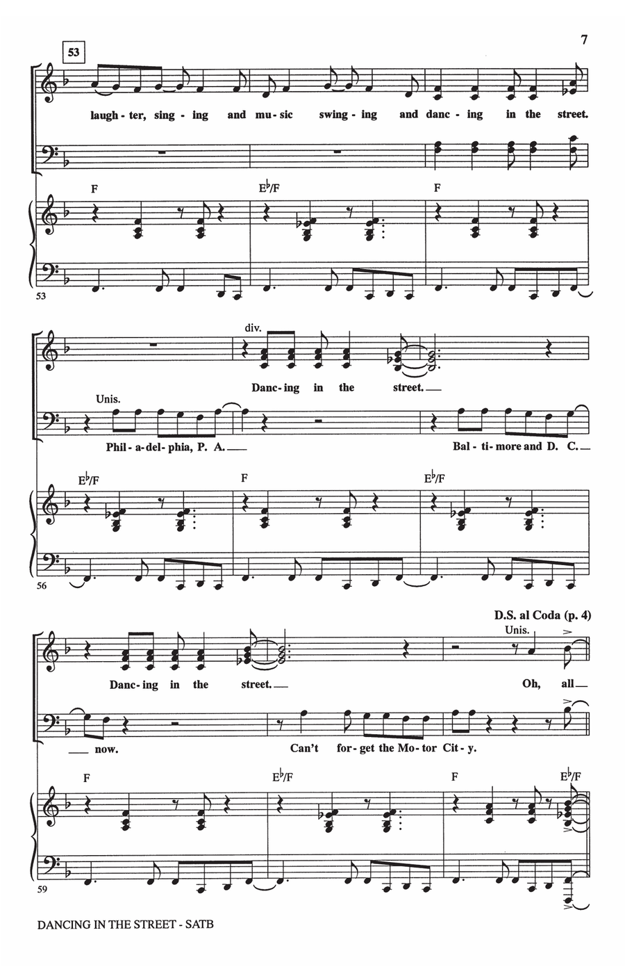 Dancing In The Street (arr. Mac Huff) 4-Part scores gallery preview page 6