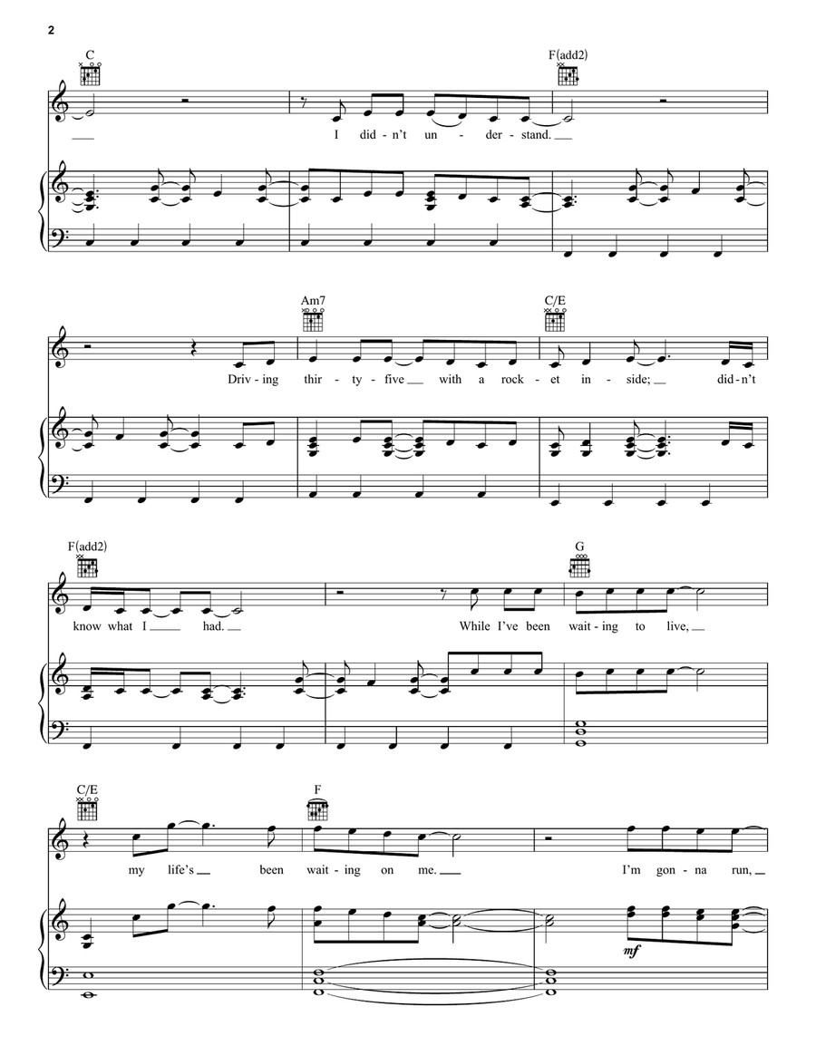 Say I Won't Piano, Vocal, Guitar scores gallery preview page 2