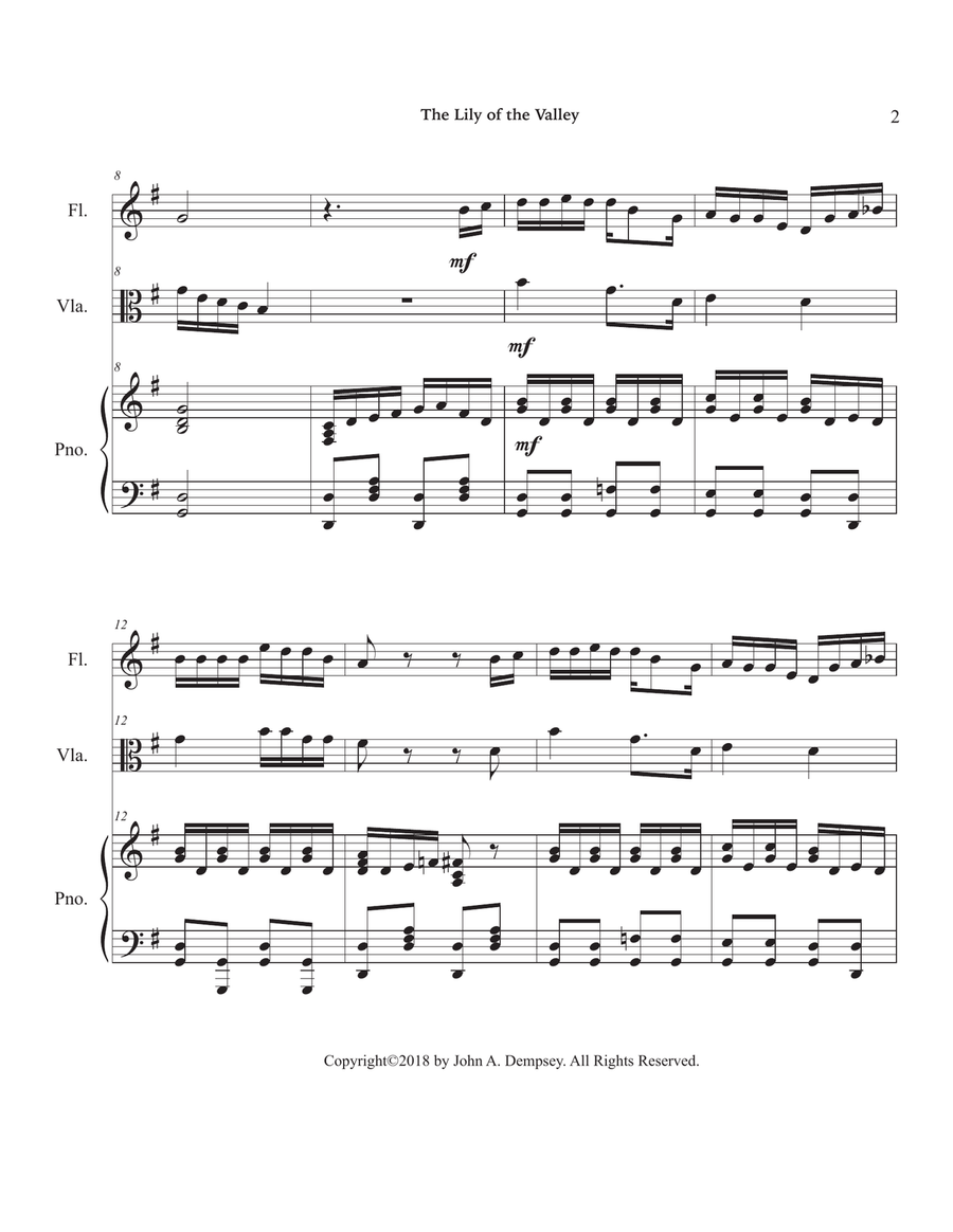 The Lily of the Valley (Trio for Flute, Viola and Piano) Small Ensemble scores gallery preview page 6