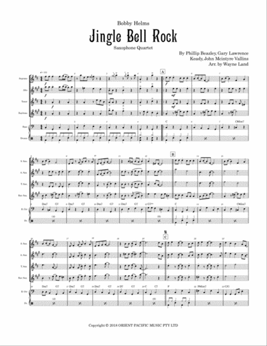 Jingle Bell Rock Tenor Saxophone scores gallery preview page 2