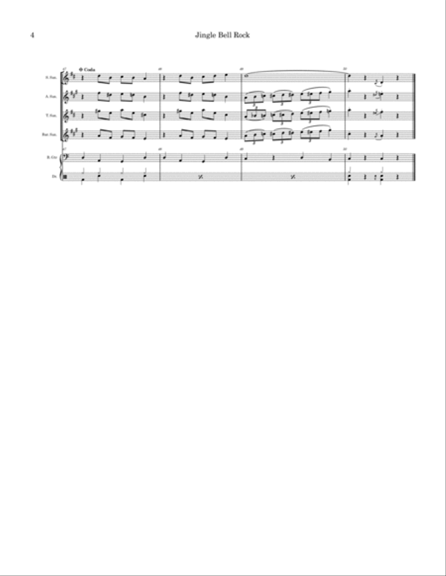 Jingle Bell Rock Tenor Saxophone scores gallery preview page 4