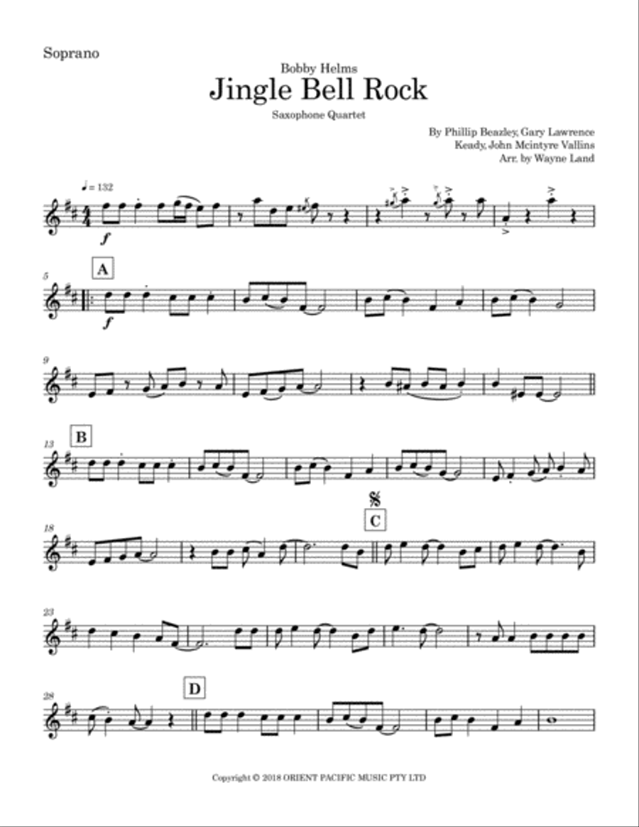 Jingle Bell Rock Tenor Saxophone scores gallery preview page 5