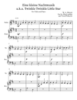 Twinkle Twinkle Little Start a.k.a. Eine Kleine Nachtmusik (Easy Violin and Piano Duet)