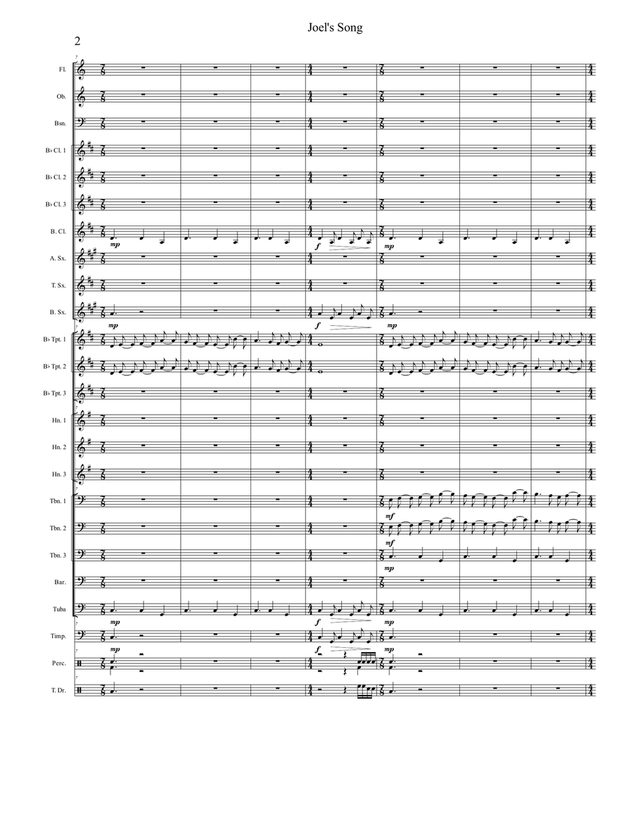 Joel's Song Joel's Song Concert Band scores gallery preview page 2