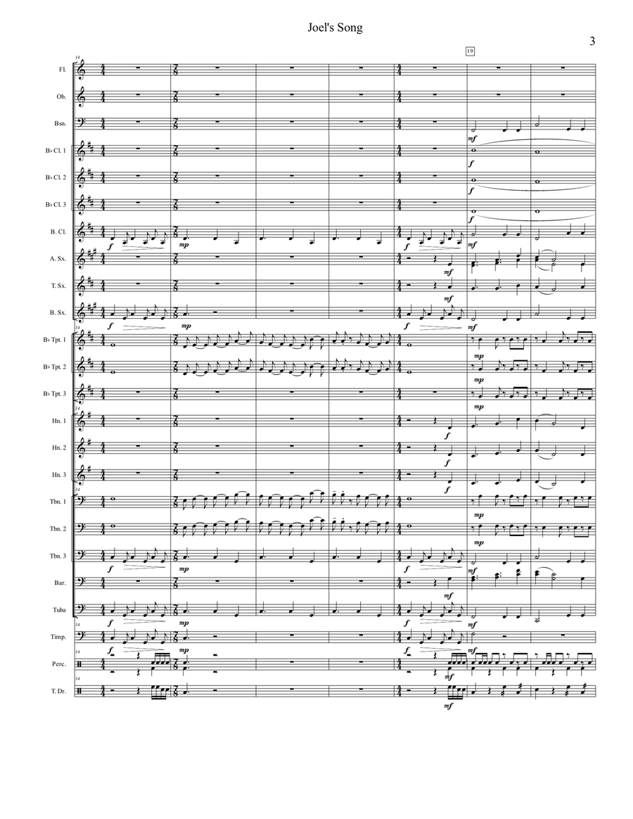 Joel's Song Joel's Song Concert Band scores gallery preview page 3