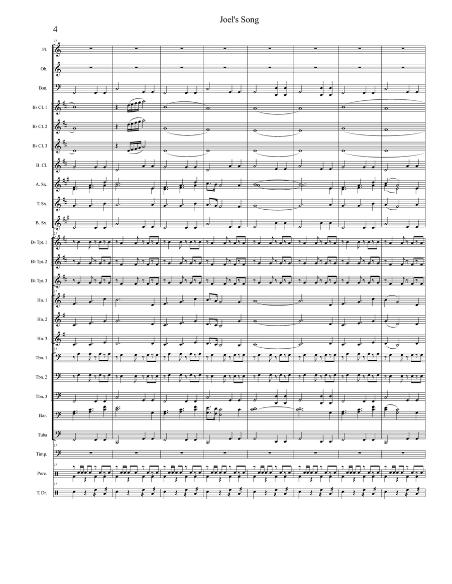 Joel's Song Joel's Song Concert Band scores gallery preview page 4