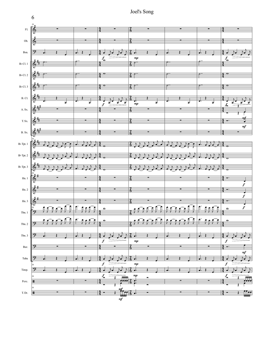 Joel's Song Joel's Song Concert Band scores gallery preview page 6