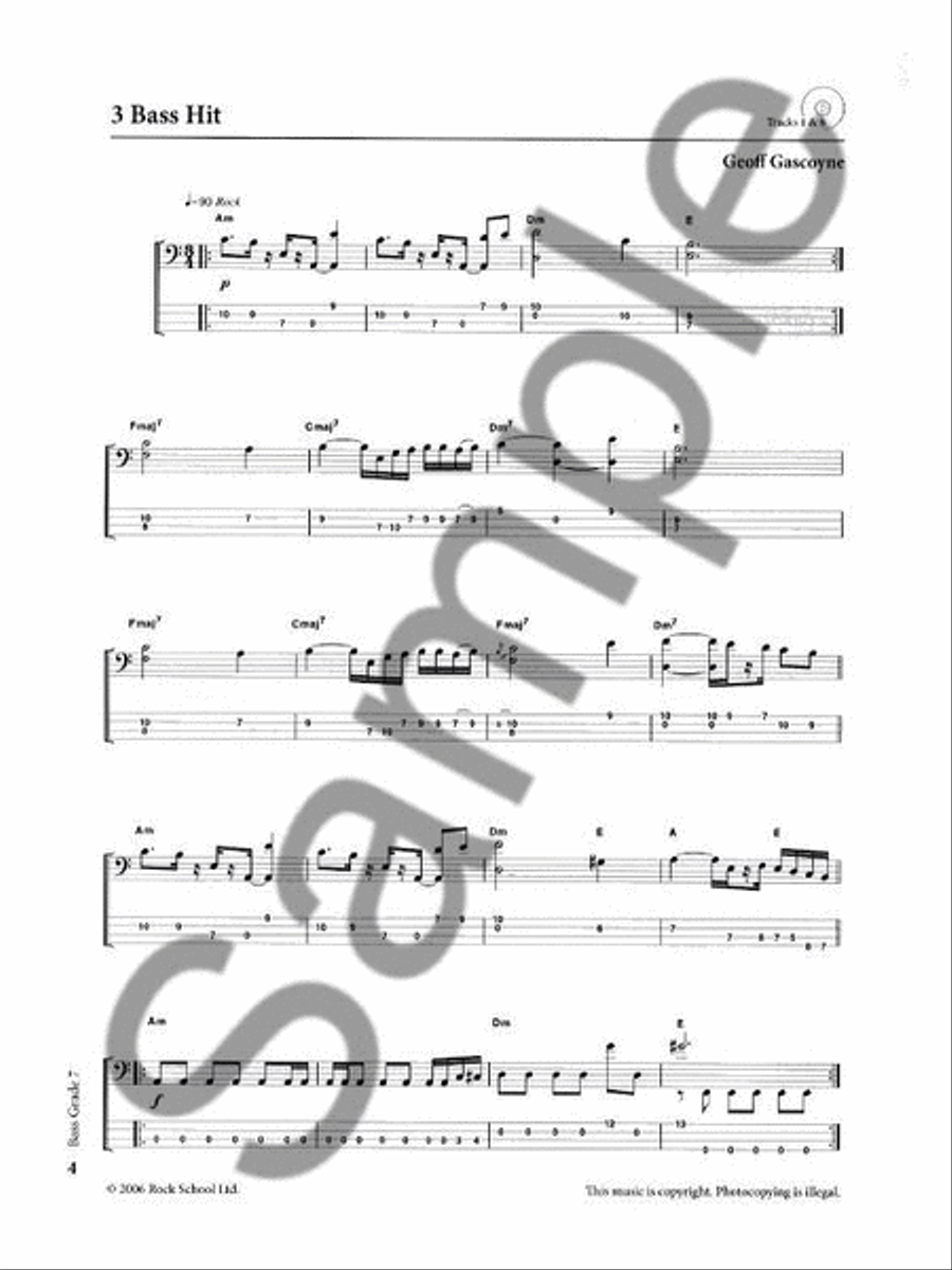 Rockschool Bass - Grade 7 (2006-2012) CD scores gallery preview page 2