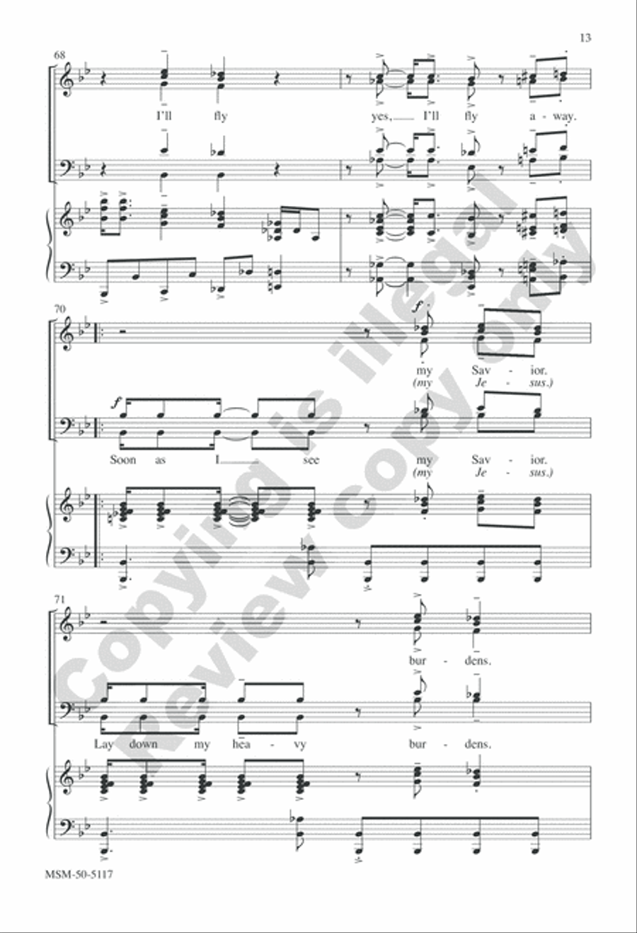 I'll Fly Away (Choral Score) Divisi scores gallery preview page 13