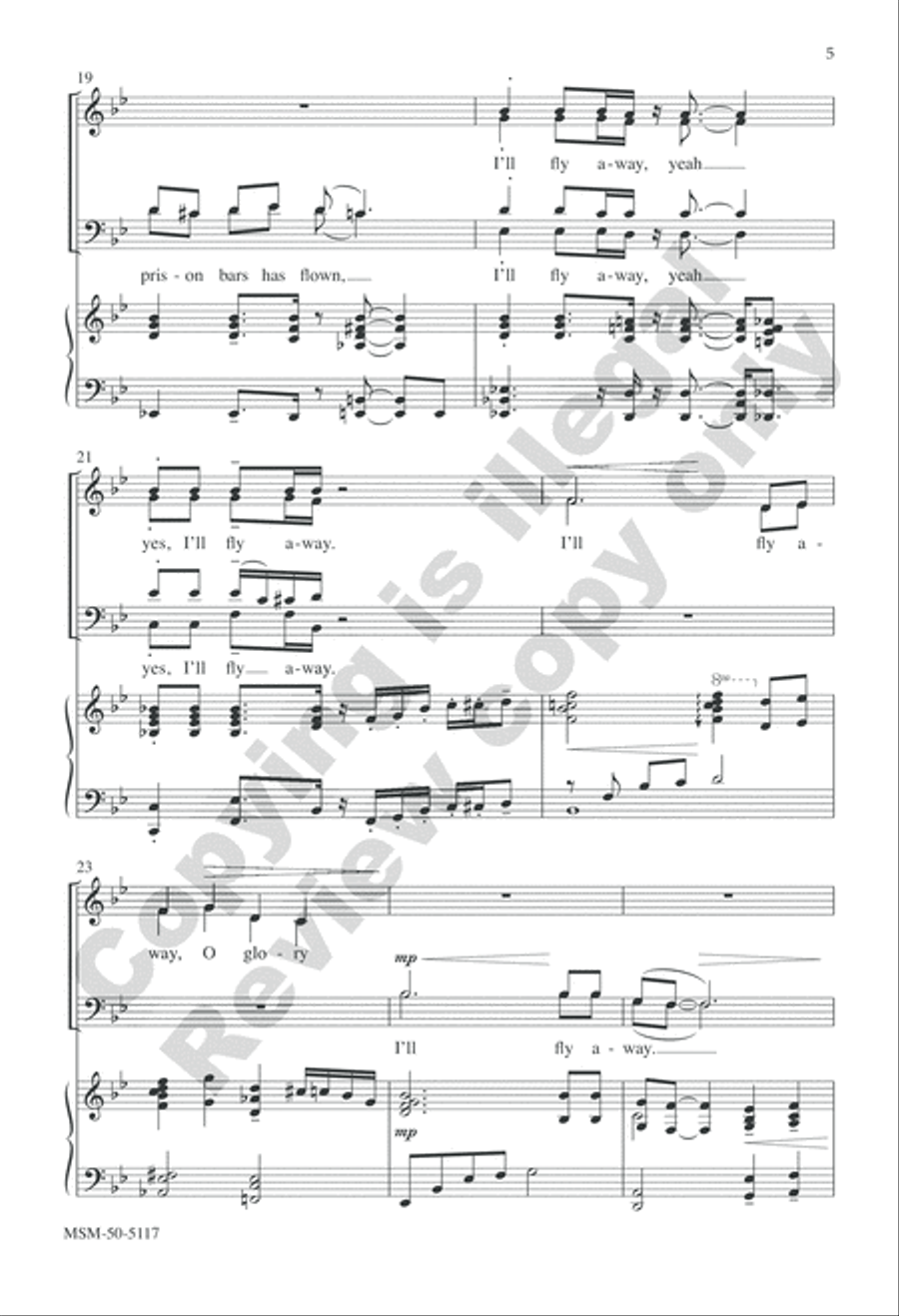 I'll Fly Away (Choral Score) Divisi scores gallery preview page 5
