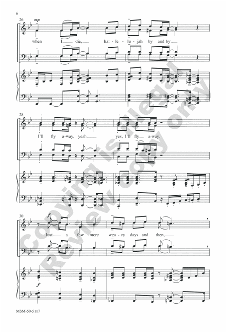 I'll Fly Away (Choral Score) Divisi scores gallery preview page 6
