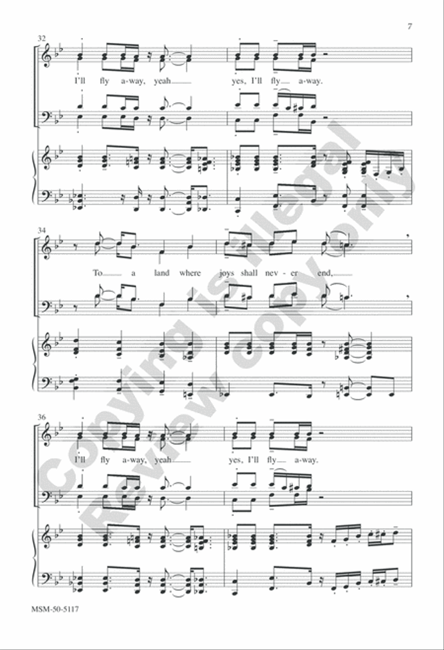 I'll Fly Away (Choral Score) Divisi scores gallery preview page 7