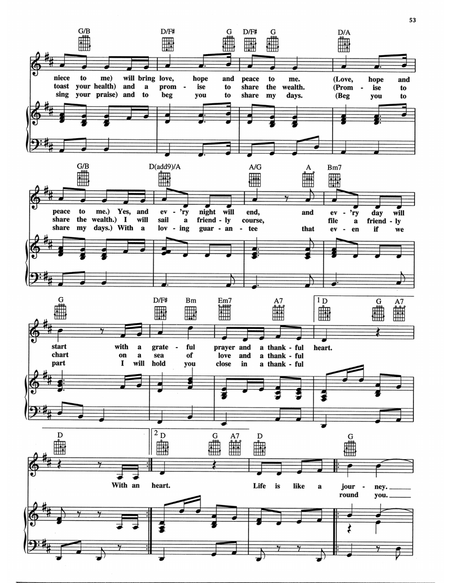 Thankful Heart (from The Muppet Christmas Carol) Piano, Vocal, Guitar scores gallery preview page 2