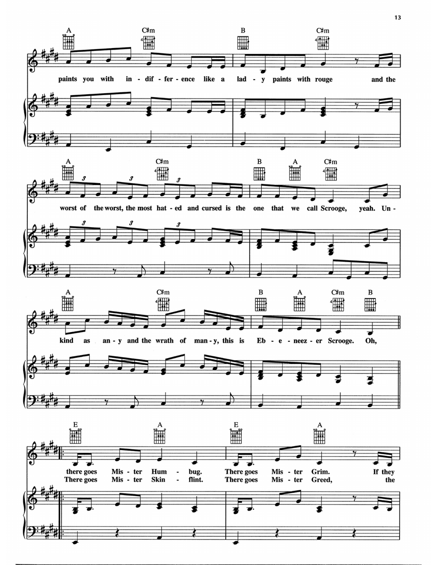 Scrooge (from The Muppet Christmas Carol) Piano, Vocal, Guitar scores gallery preview page 2