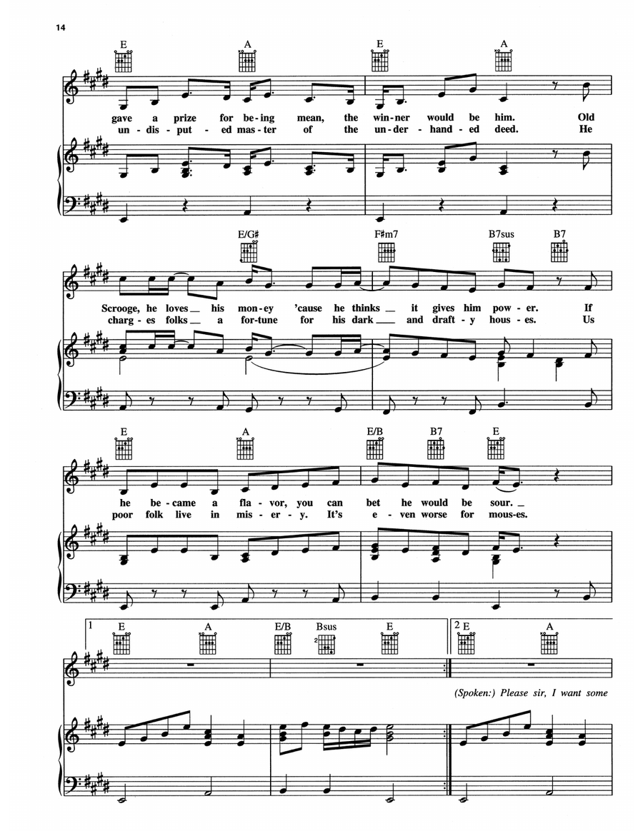 Scrooge (from The Muppet Christmas Carol) Piano, Vocal, Guitar scores gallery preview page 3