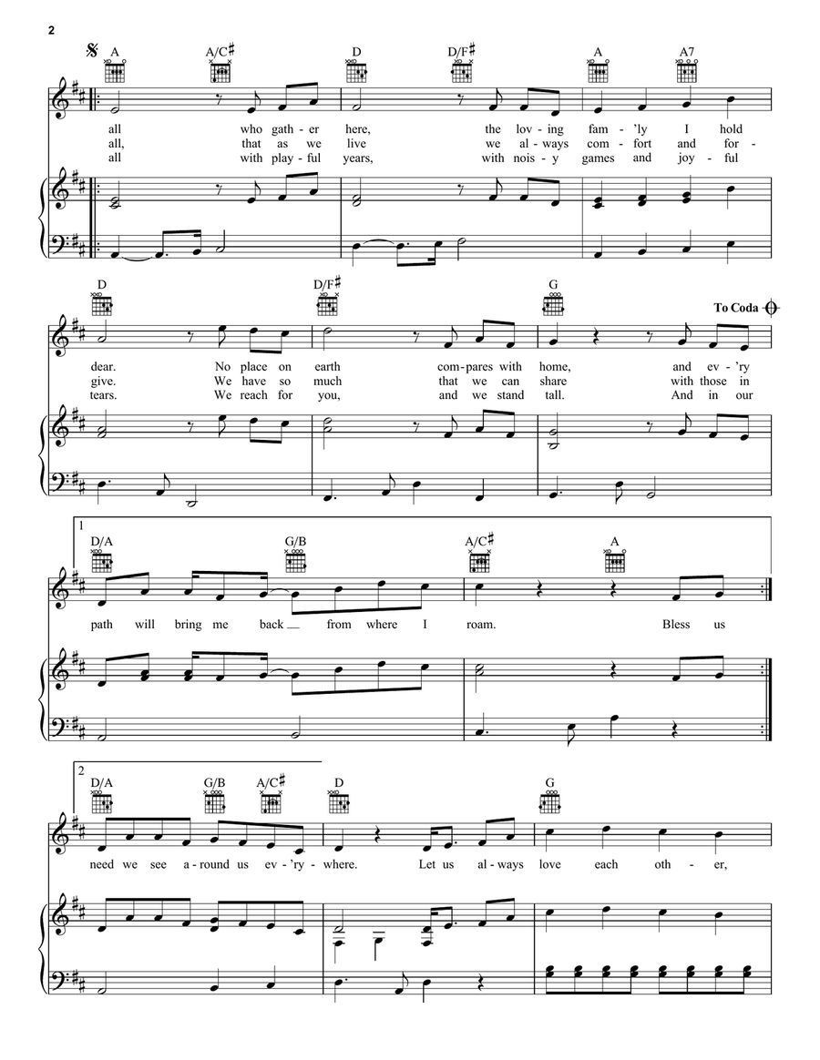 Bless Us All (from The Muppet Christmas Carol) Piano, Vocal, Guitar scores gallery preview page 2