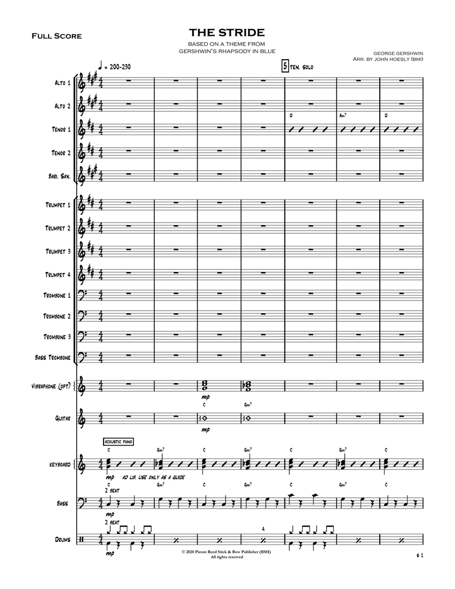 Stride, The: from Rhapsody In Blue- jazz ensemble big band Jazz Ensemble scores gallery preview page 2
