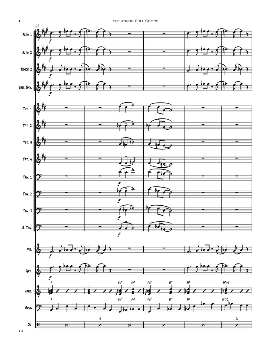 Stride, The: from Rhapsody In Blue- jazz ensemble big band Jazz Ensemble scores gallery preview page 5