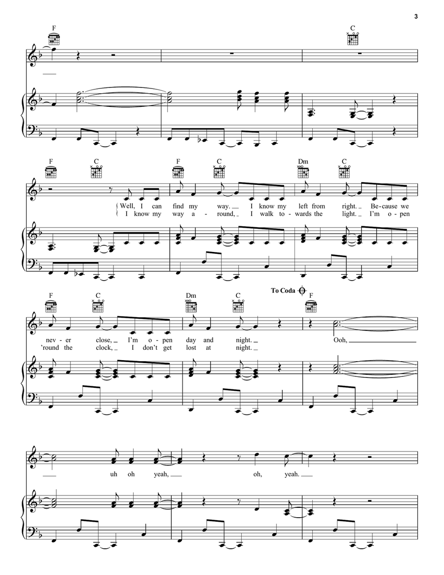 Find My Way Find My Way Piano, Vocal, Guitar scores gallery preview page 3