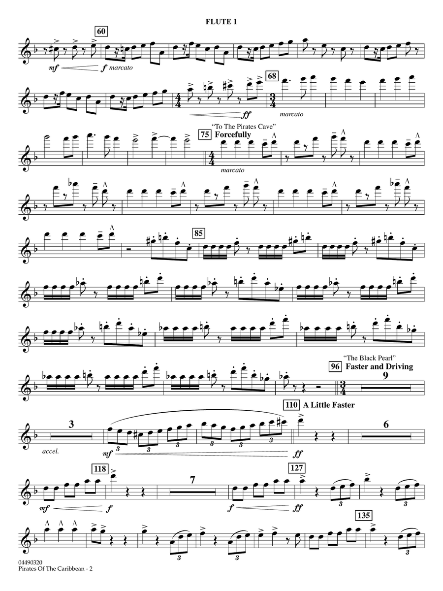 Pirates of the Caribbean (arr. Ted Ricketts) - Flute 1 Full Orchestra scores gallery preview page 2