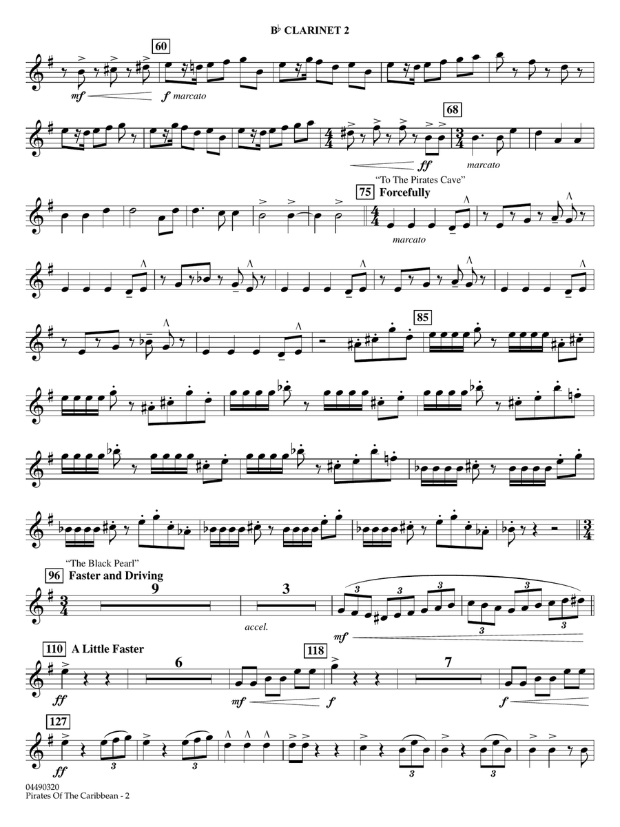 Pirates of the Caribbean (arr. Ted Ricketts) - Bb Clarinet 2 Full Orchestra scores gallery preview page 2