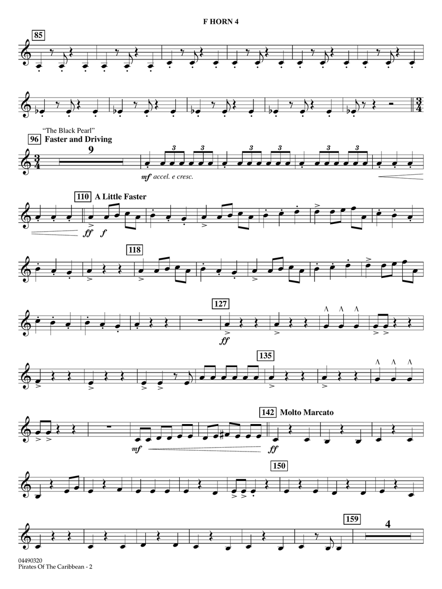 Pirates of the Caribbean (arr. Ted Ricketts) - F Horn 4 Full Orchestra scores gallery preview page 2
