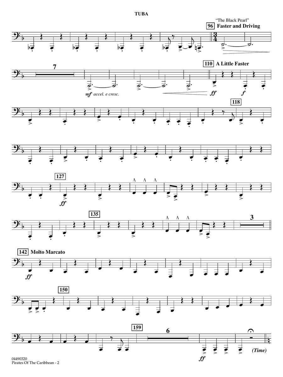 Pirates of the Caribbean (arr. Ted Ricketts) - Tuba Full Orchestra scores gallery preview page 2