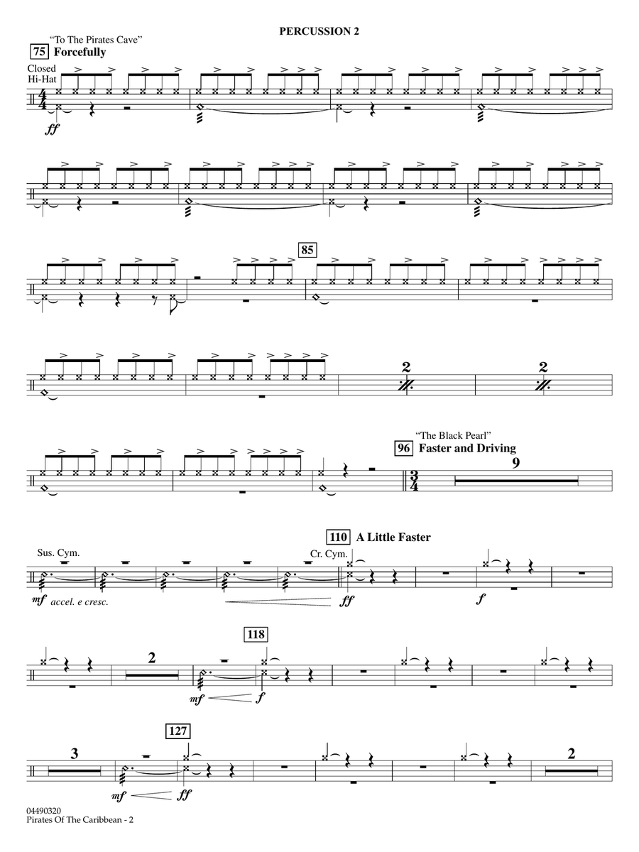 Pirates of the Caribbean (arr. Ted Ricketts) - Percussion 2 Full Orchestra scores gallery preview page 2
