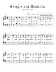 America The Beautiful for Very Easy Piano