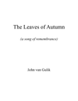 The Leaves of Autumn - for SATB choir