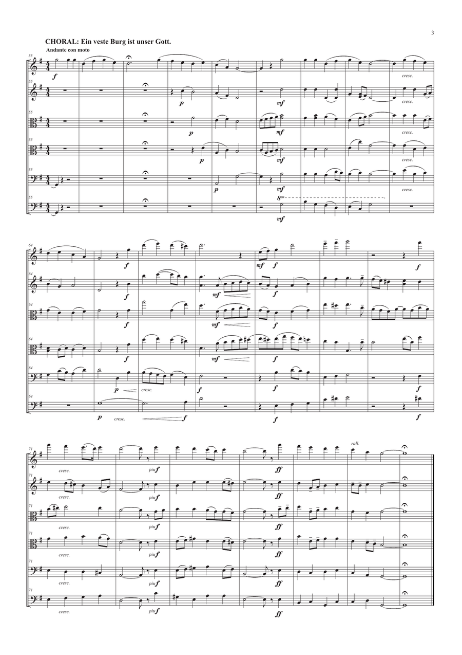 Andante from symphony No. 5 Op. 107 for string sextet String Orchestra scores gallery preview page 4