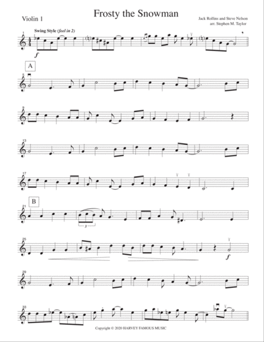 Frosty The Snowman Cello scores gallery preview page 2