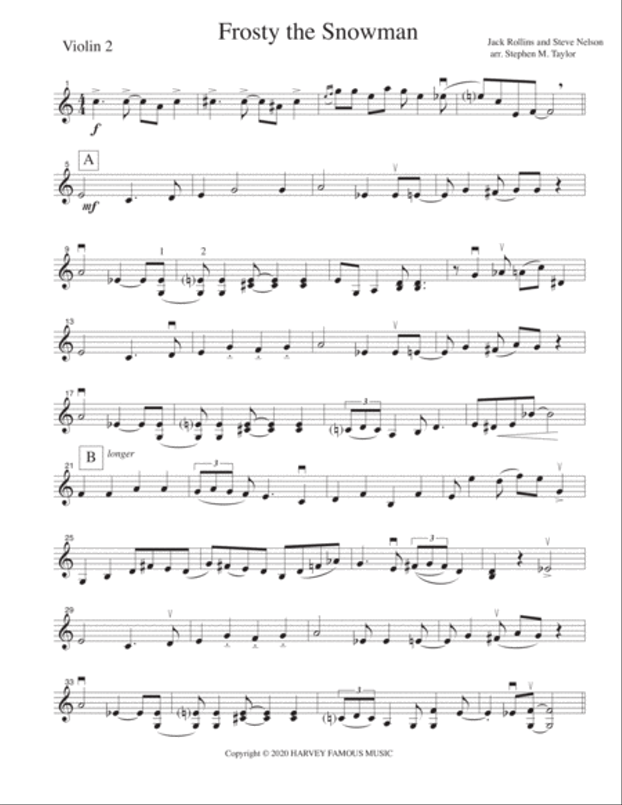Frosty The Snowman Cello scores gallery preview page 4