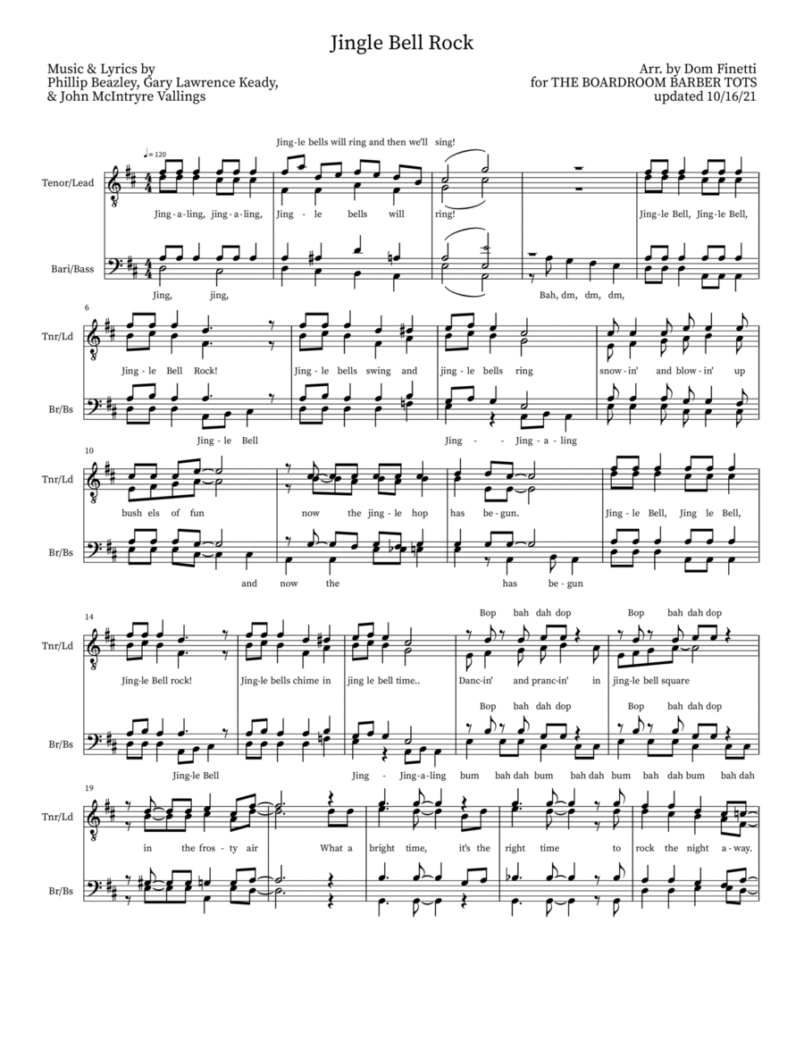 Jingle Bell Rock Choir scores gallery preview page 1