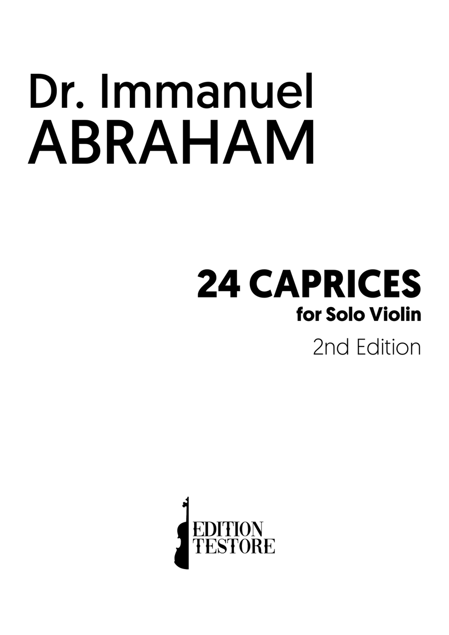 Abraham, Dr. Immanuel - 24 Caprices for Solo Violin - 2nd Edition Violin Solo scores gallery preview page 2