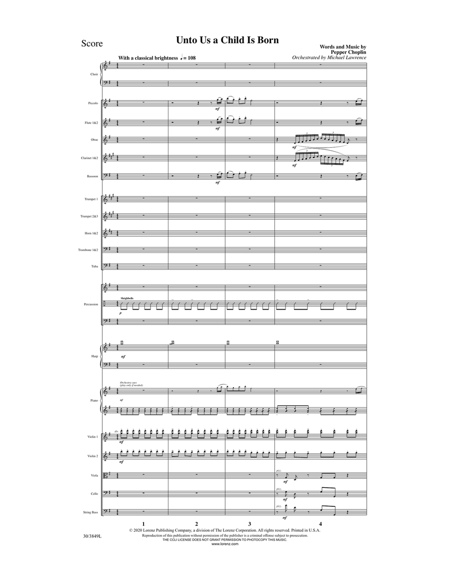 Unto Us a Child Is Born - Downloadable Orchestral Score and Parts Orchestra scores gallery preview page 3