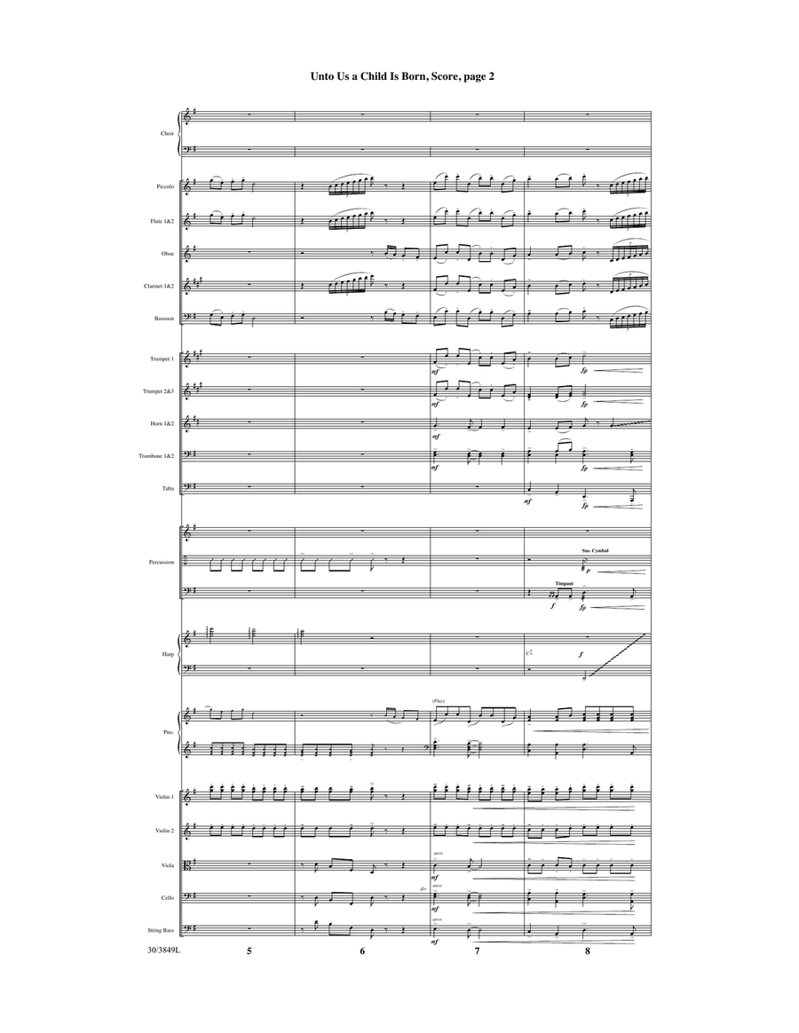 Unto Us a Child Is Born - Downloadable Orchestral Score and Parts Orchestra scores gallery preview page 4