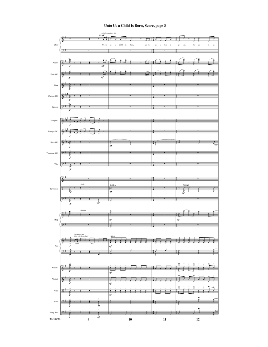 Unto Us a Child Is Born - Downloadable Orchestral Score and Parts Orchestra scores gallery preview page 5