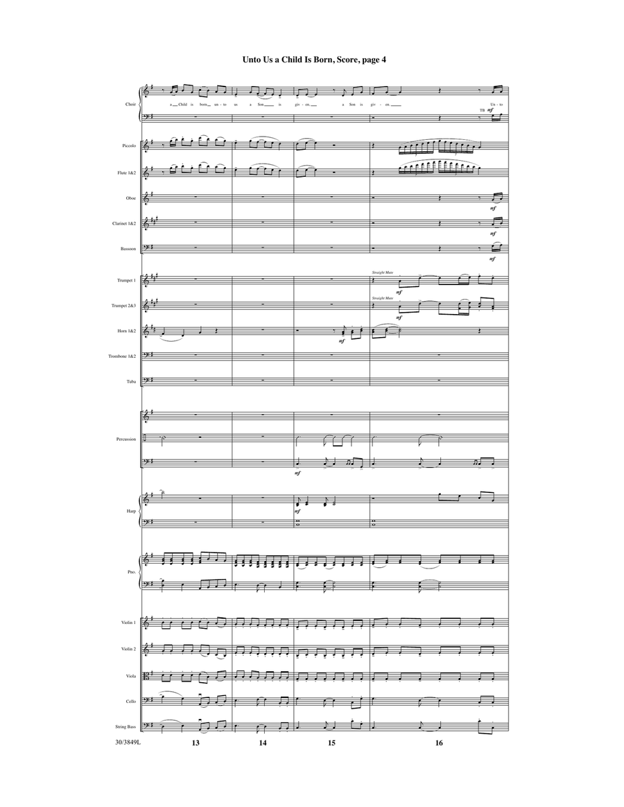 Unto Us a Child Is Born - Downloadable Orchestral Score and Parts Orchestra scores gallery preview page 6