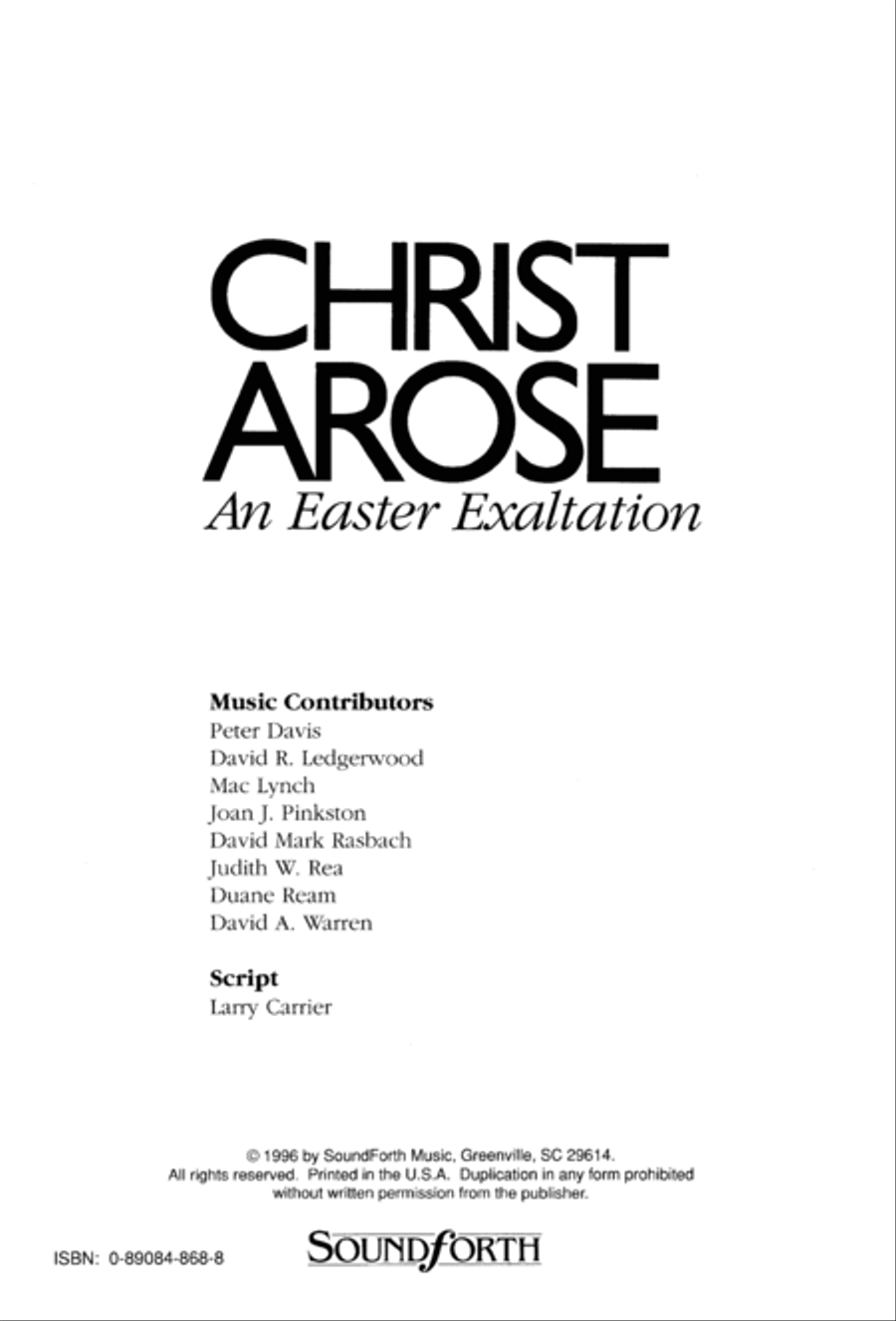 Christ Arose 4-Part scores gallery preview page 3