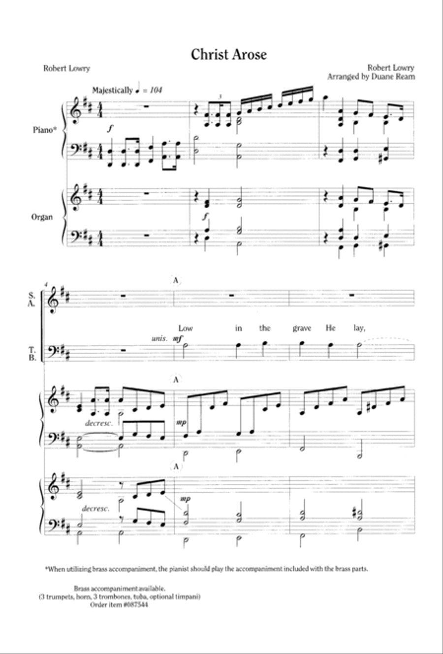 Christ Arose 4-Part scores gallery preview page 7